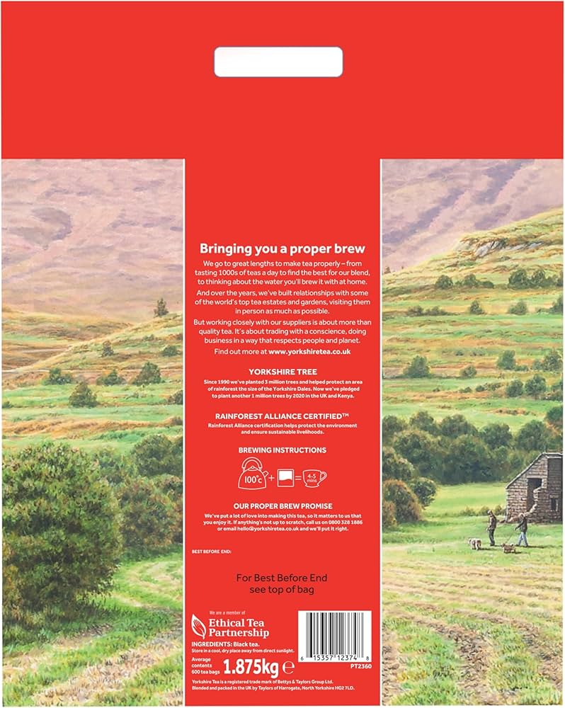 Yorkshire Tea, Total 600 Tea Bags, (Pack of 1.875 kg) : Amazon.co